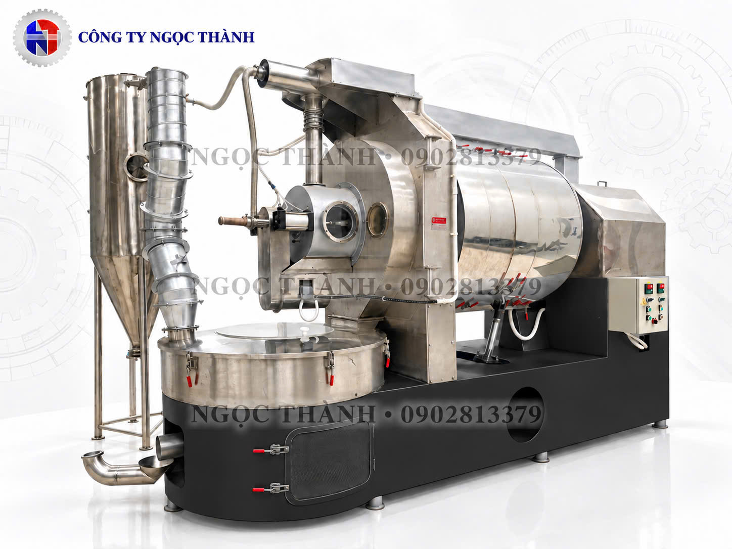 Máy rang trống quay công nghiệp tự động 