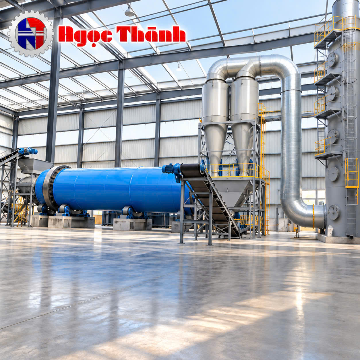 Hệ thống sấy điều chỉnh độ ẩm nguyên liệu trước công đoạn ép viên
