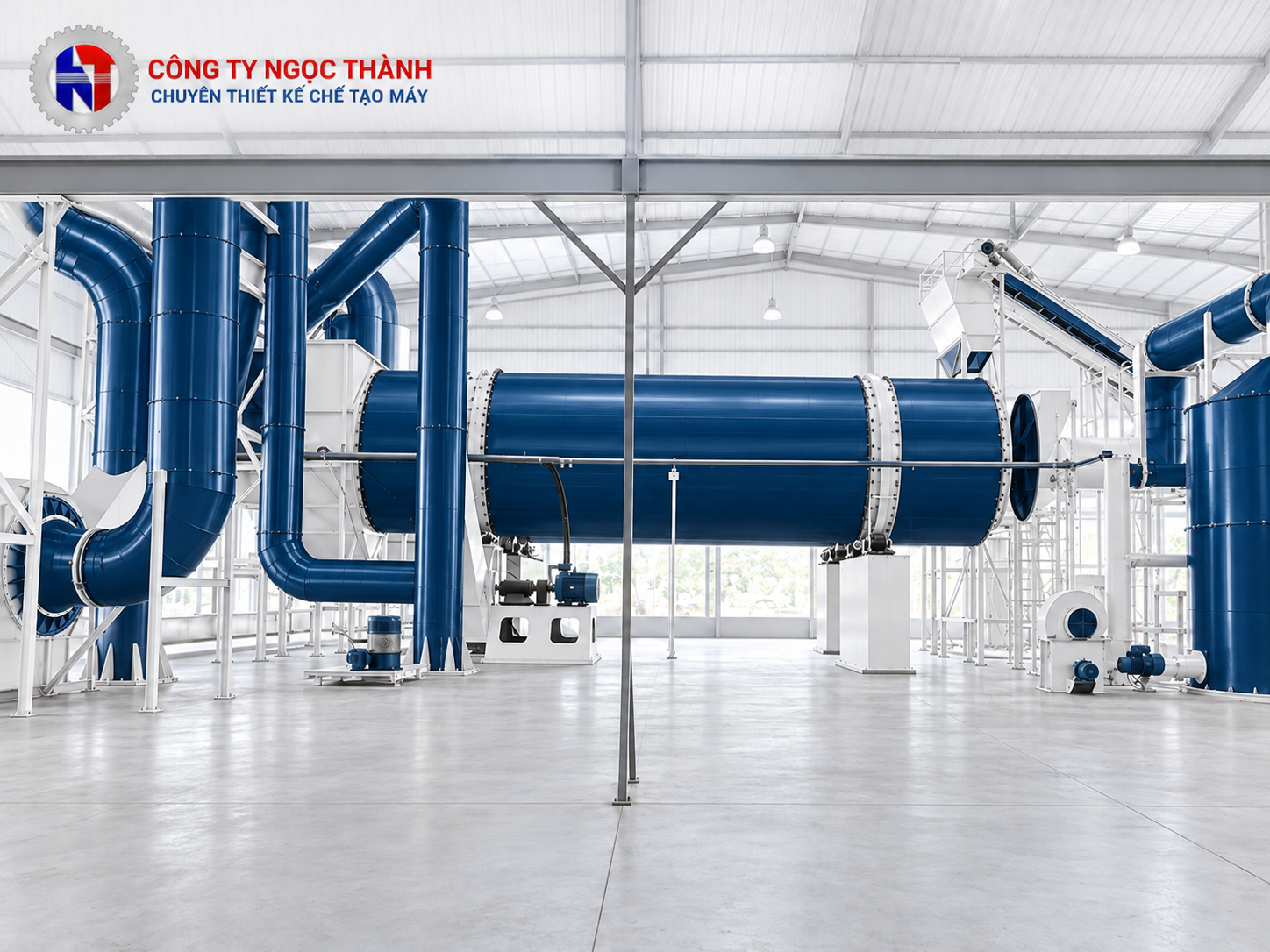 Máy sấy thùng quay sấy mùn cưa, phụ phẩm sinh khối 