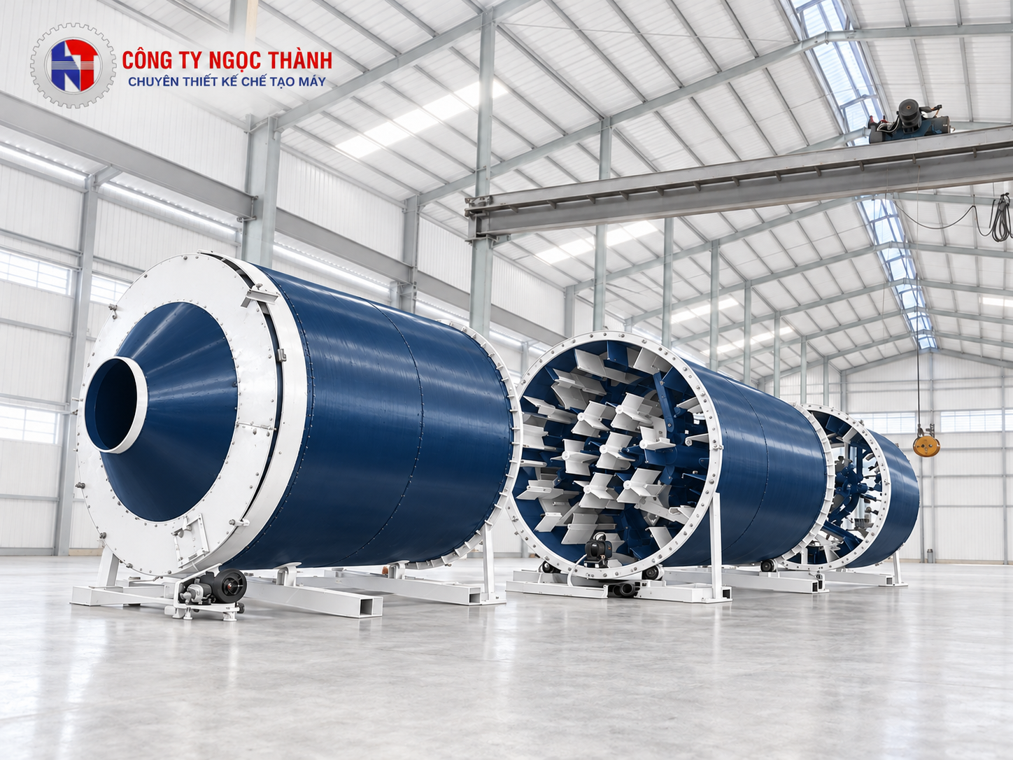 Thung quay đảo trộn nguyên liệu sấy 