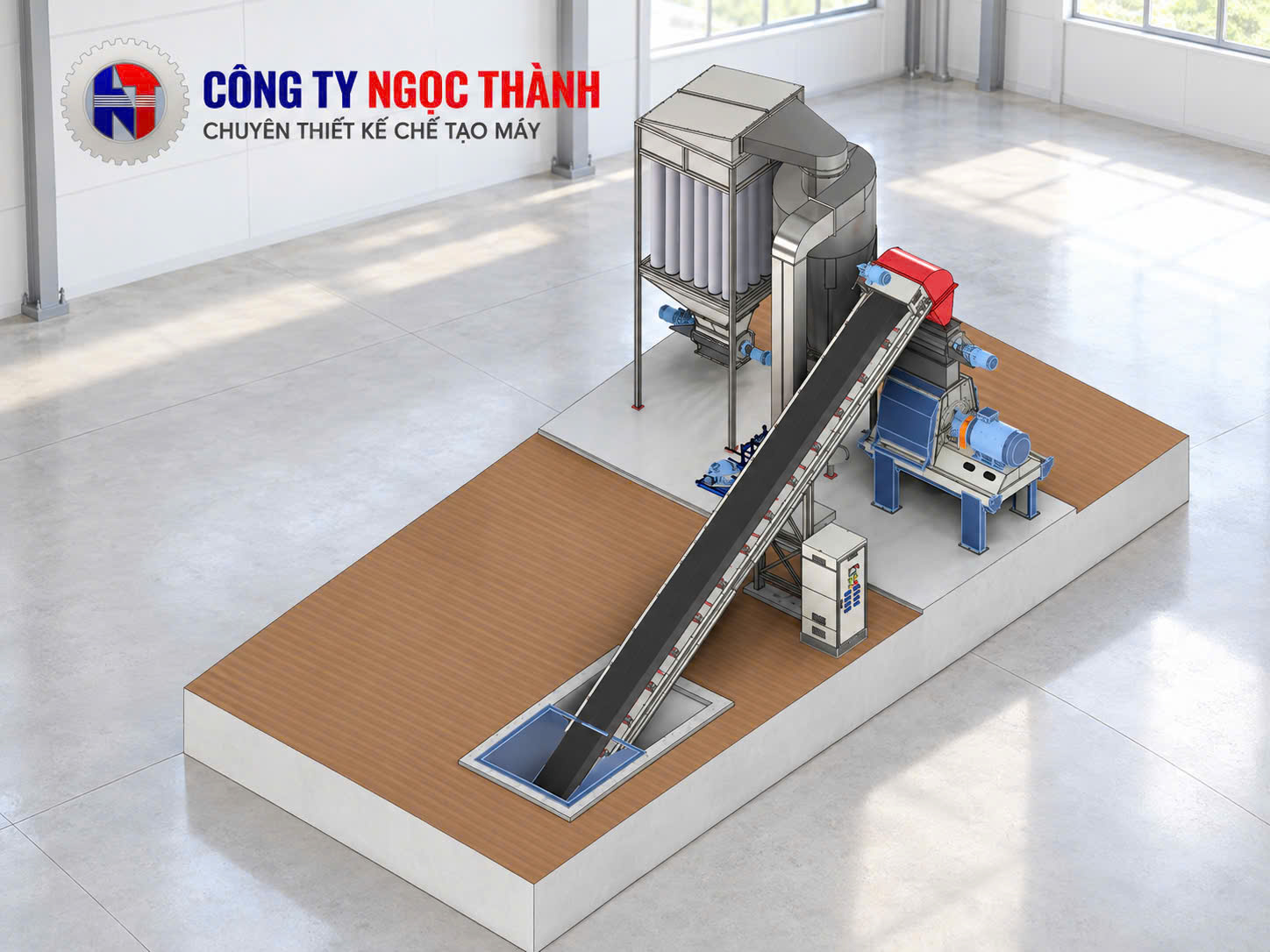 Máy nghiền gỗ - máy nghiền búa Ngọc Thành